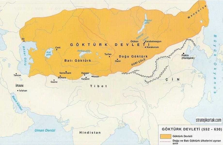 Göktürk Devleti'nin Sınırları (552–744)