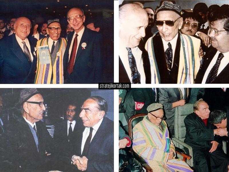 İsa Yusuf Alptekin; Süleyman Demirel, Erdal İnönü, Turgut Özal ve Alparslan Türkeş ile.