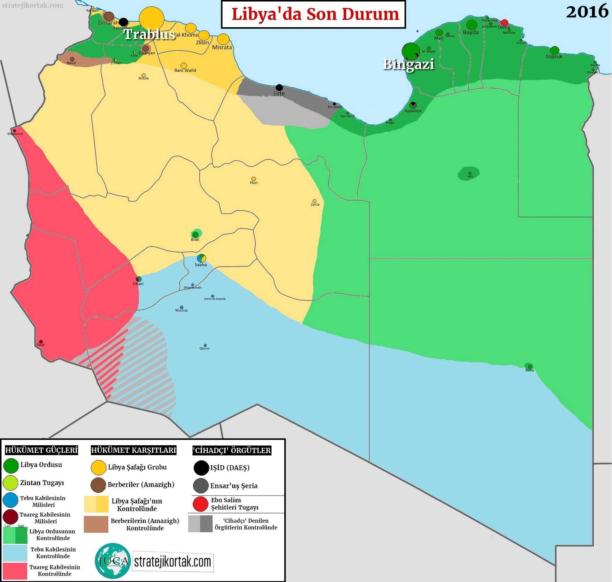 Libya Son Durum Haritası (Mart 2016)