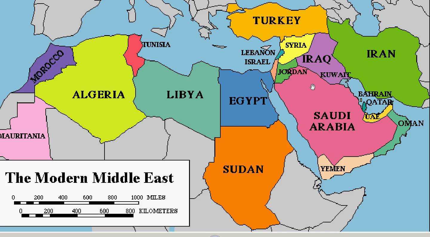 Ortadoğu ülkeleri harita