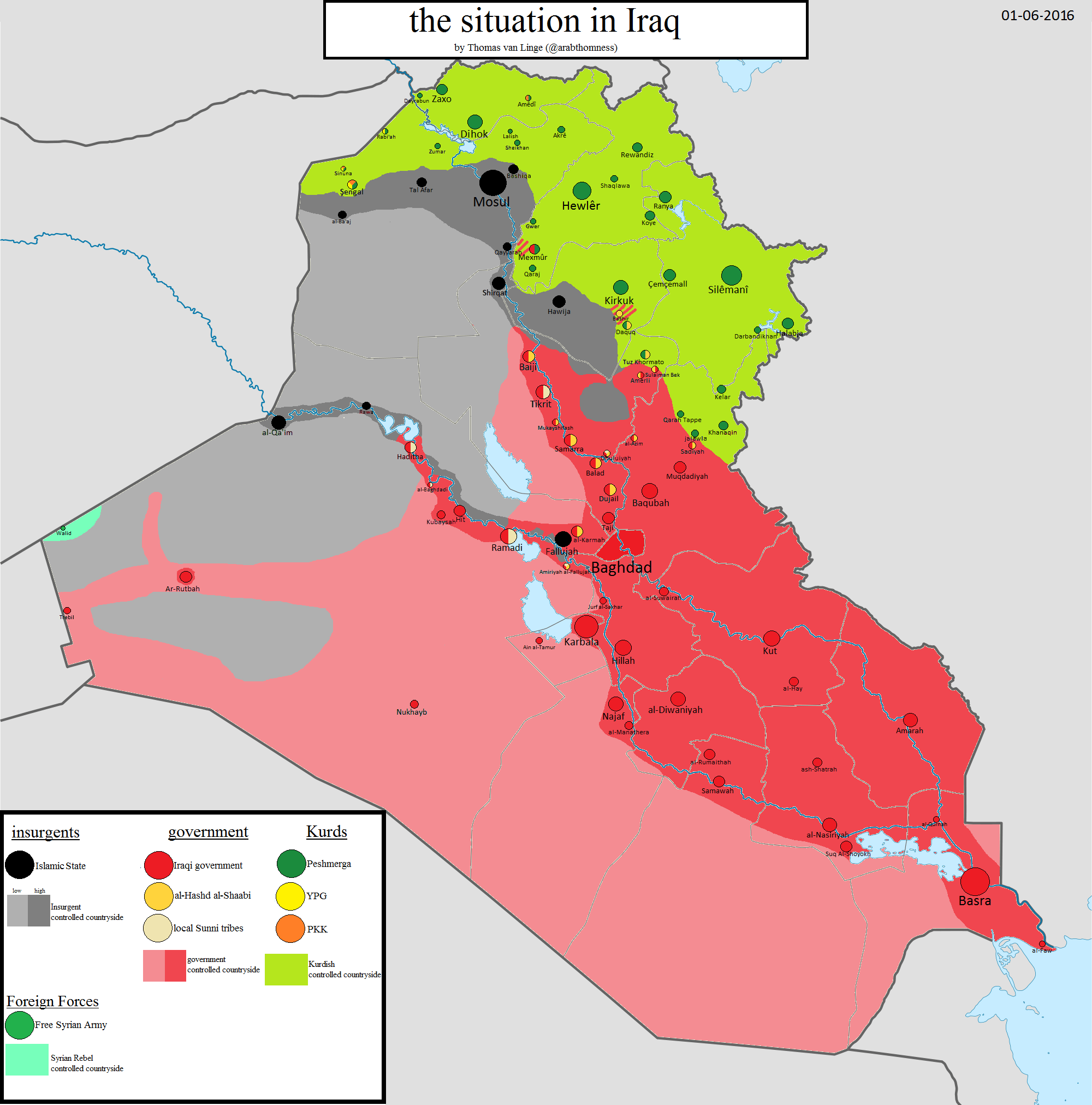 Irak'ta Son Durum Haritası (01.06.2016)