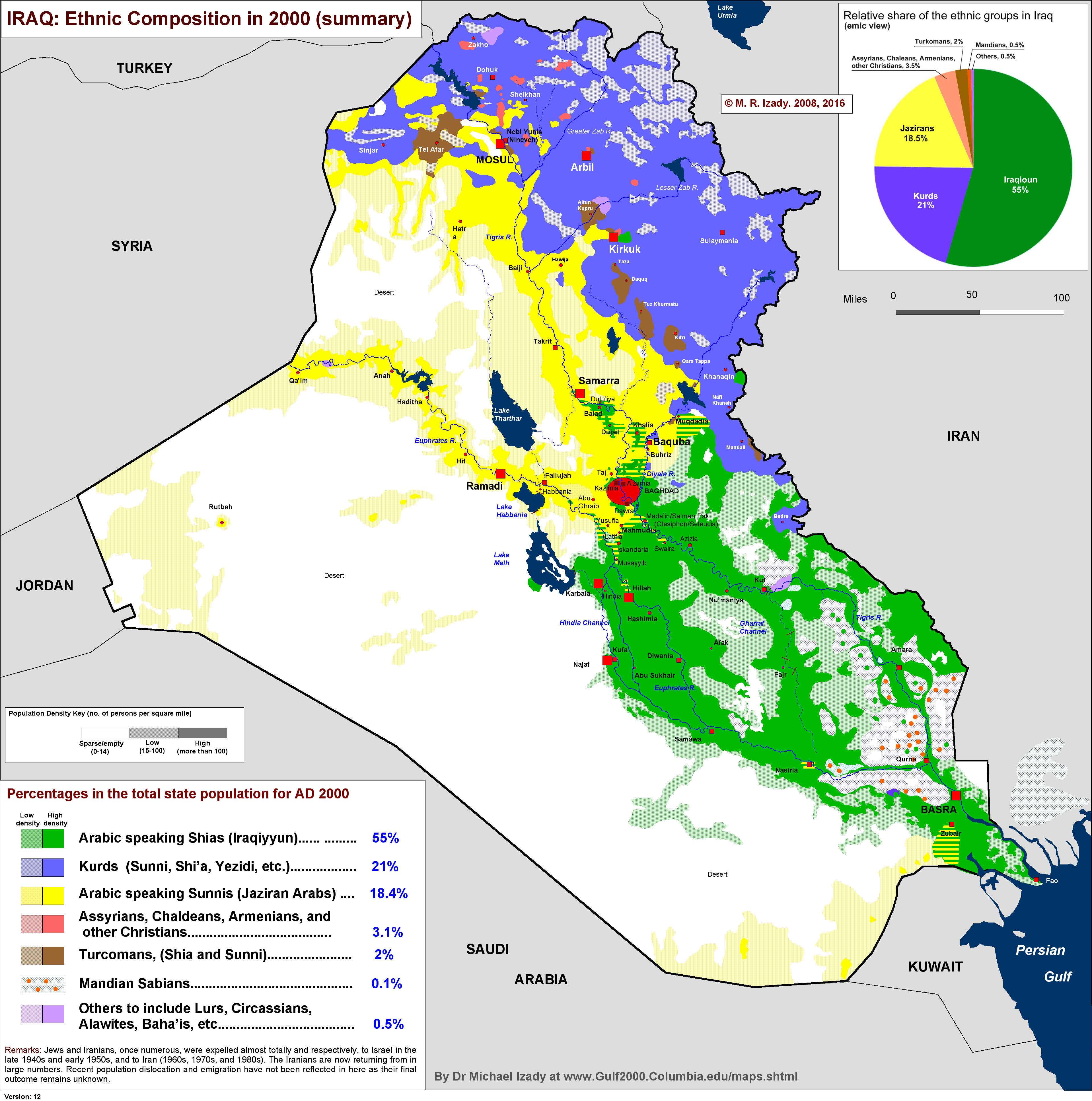 2000 yıl kaynaklı Irak Etnik Haritası