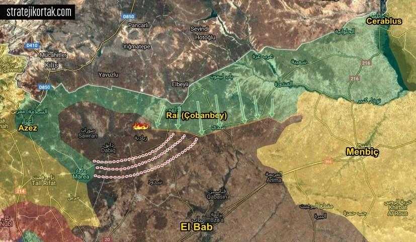 18 Eylül 2016 - El Bab Haritası ve operasyonun gidişatı