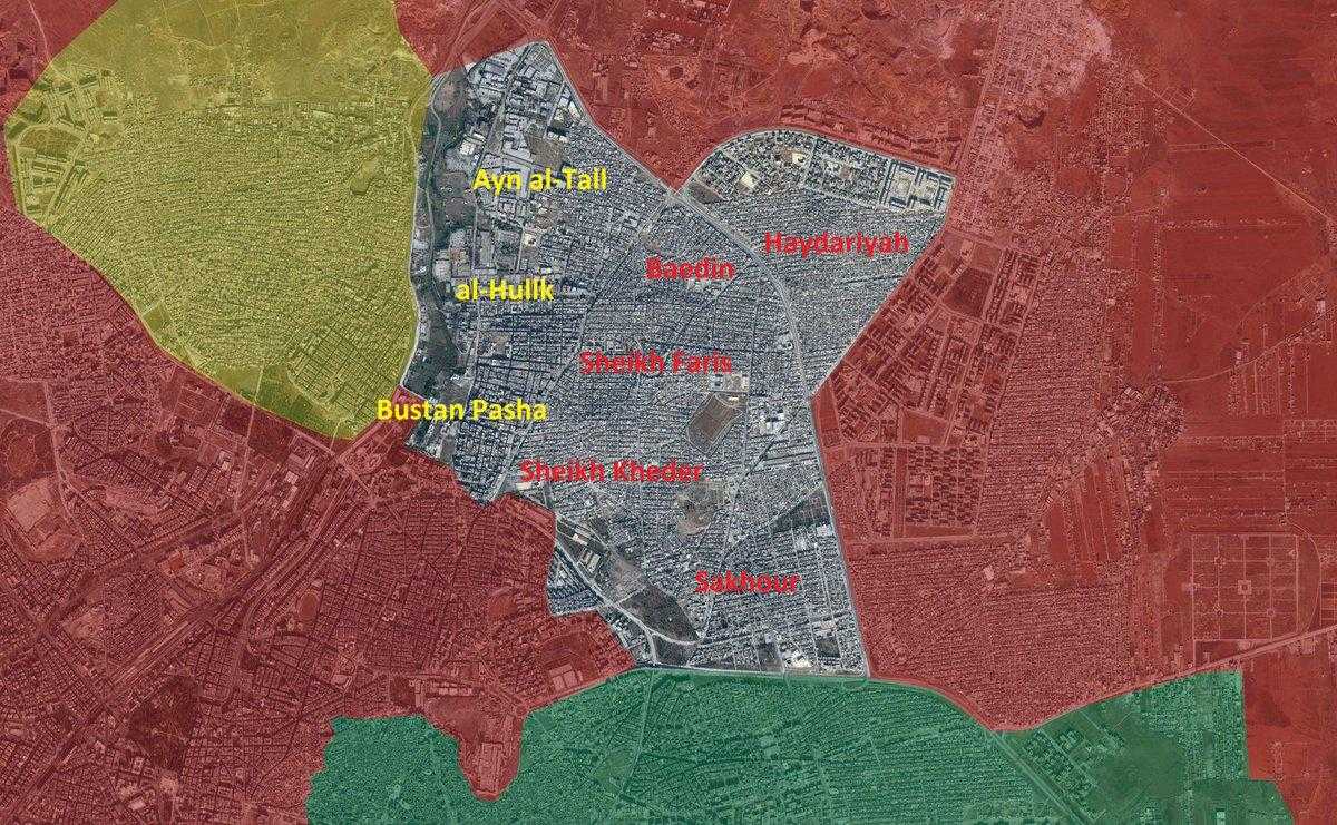Halep'in kuzeyi YPG - Rejim ve ÖSO