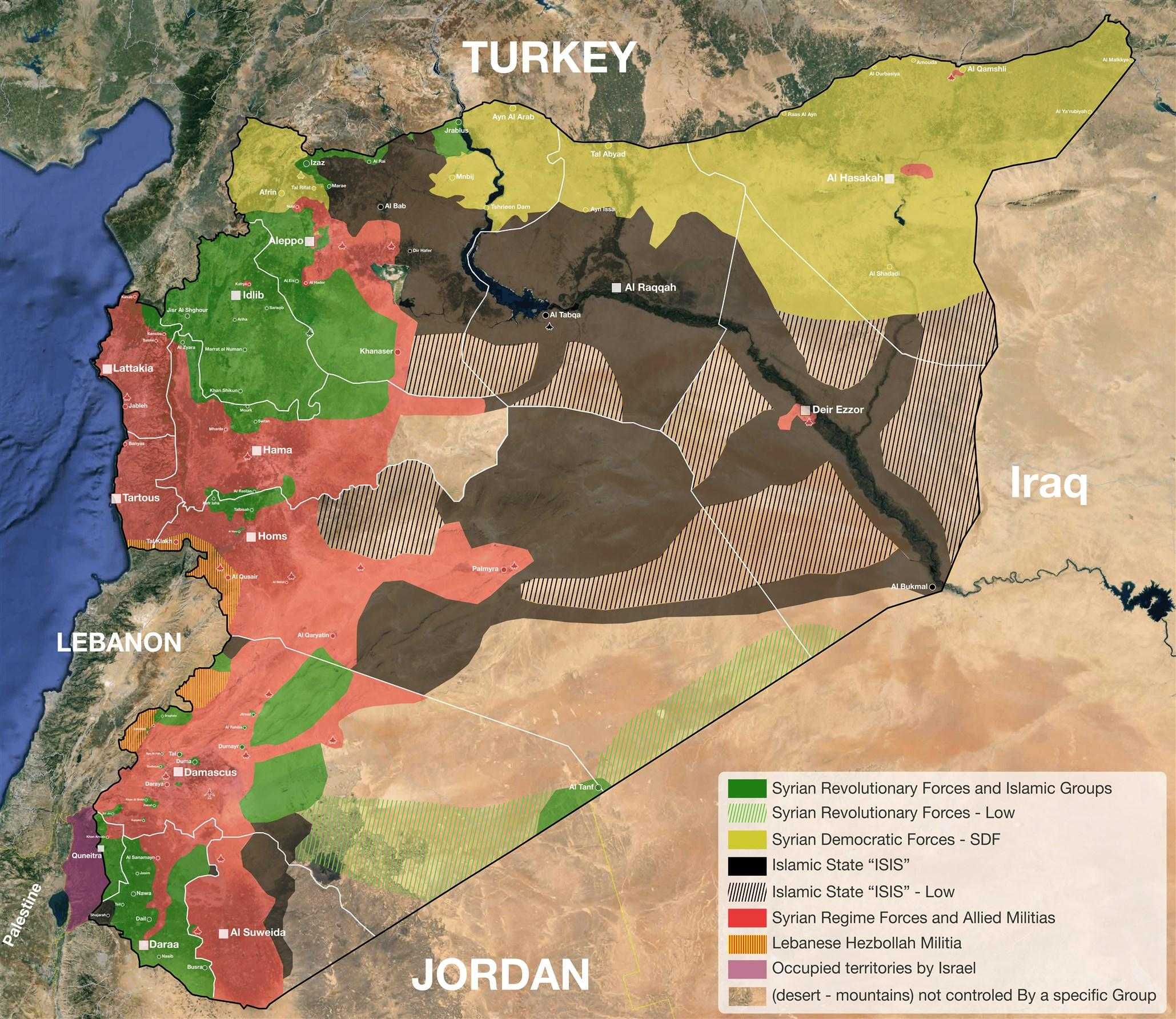 Suriye Son Durum Haritası (1 Eylül 2016)