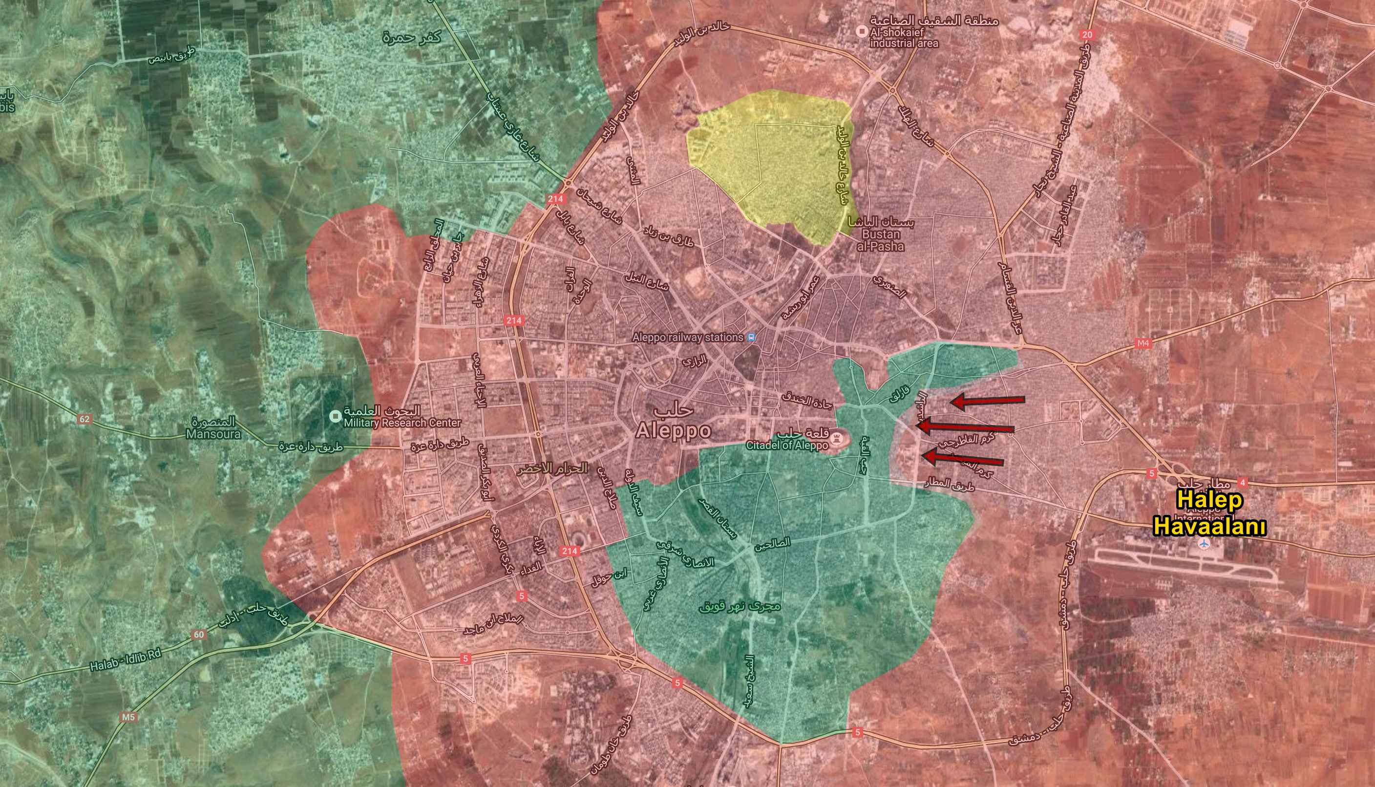 5 Aralık 2016 Halep'te son durum haritası