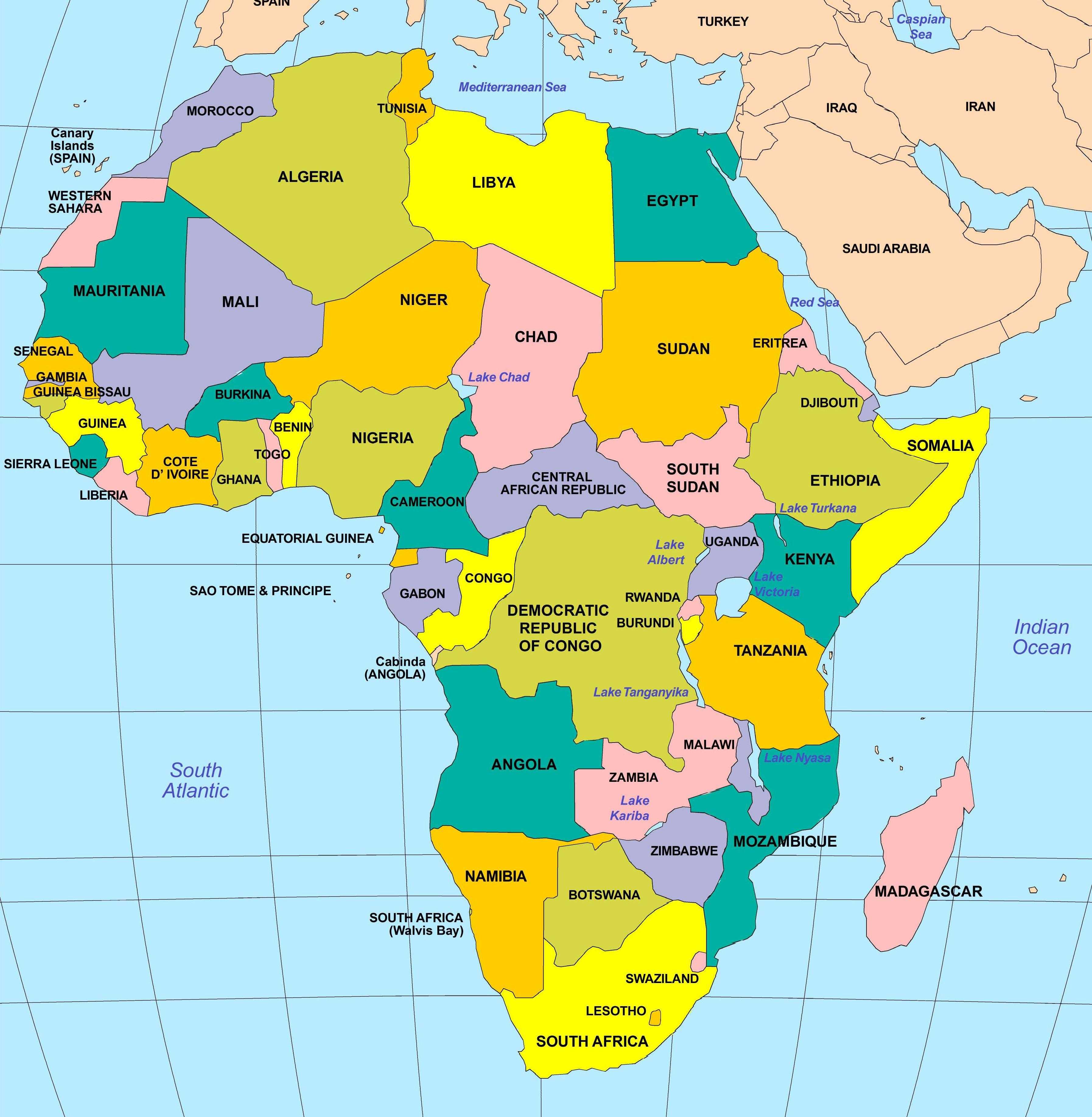 Карта мира африка политическая карта - 83 фото